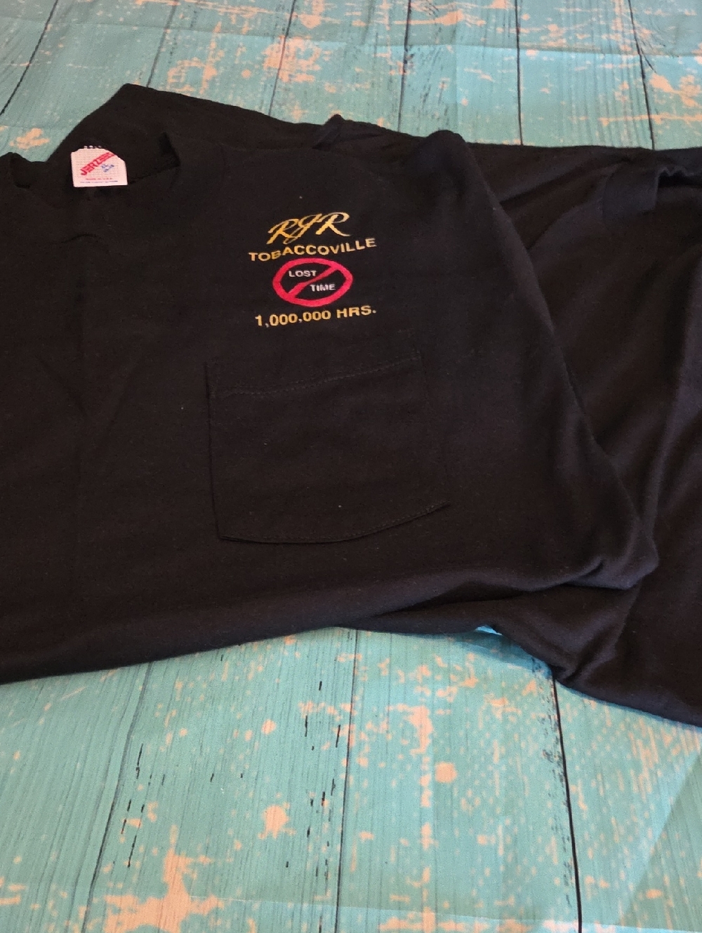 Jerzees Black Short Sleeve Pocket Tee with Embroidered Logo